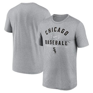 Men's Nike Heather Charcoal Chicago White Sox Arch Baseball Stack Performance T-Shirt