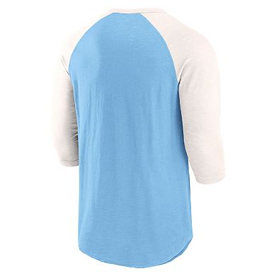 Men's Fanatics Light Blue/Cream St. Louis Cardinals Historical Win 3/4-Sleeve Henley T-Shirt