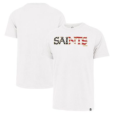 Men's '47 White New Orleans Saints Flag Script Franklin T-Shirt