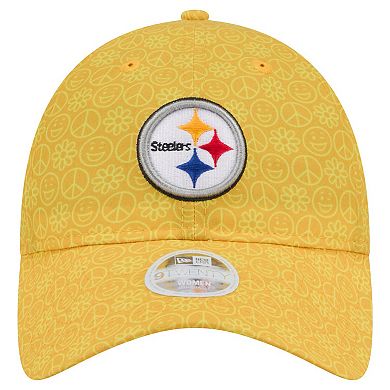 Women's New Era Gold Pittsburgh Steelers Smiley 9TWENTY Adjustable Hat