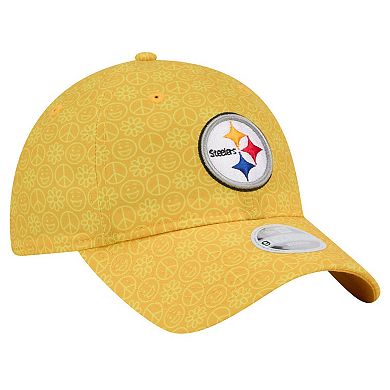 Women's New Era Gold Pittsburgh Steelers Smiley 9TWENTY Adjustable Hat