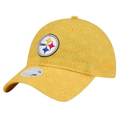 Women's New Era Gold Pittsburgh Steelers Smiley 9TWENTY Adjustable Hat