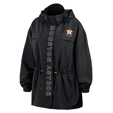 Women's WEAR by Erin Andrews Black Houston Astros Full-Zip Windbreaker Hoodie Jacket