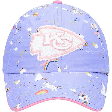 Girls Preschool '47 Purple Kansas City Chiefs Unicorn Clean Up Adjustable Hat