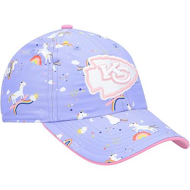 Girls Preschool '47 Purple Kansas City Chiefs Unicorn Clean Up Adjustable Hat