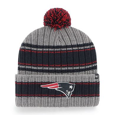 Men's '47  Graphite New England Patriots Rexford Cuffed Knit Hat with Pom