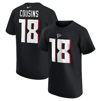 Youth Nike Kirk Cousins Black Atlanta Falcons Player Name & Number T-Shirt
