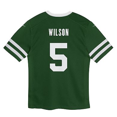 Preschool Nike Garrett Wilson Legacy Green New York Jets Game Jersey