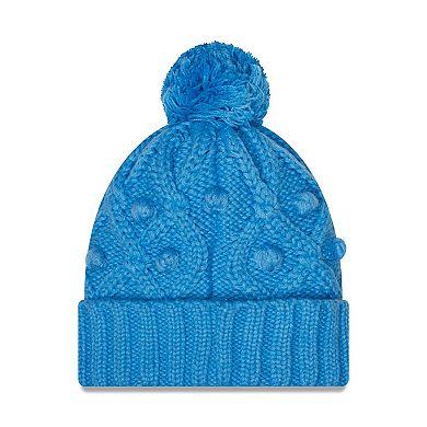 Women's New Era Powder Blue Los Angeles Chargers Toasty Cuffed Knit Hat with Pom