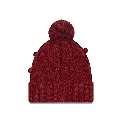 Women's New Era Burgundy Washington Commanders Toasty Cuffed Knit Hat with Pom