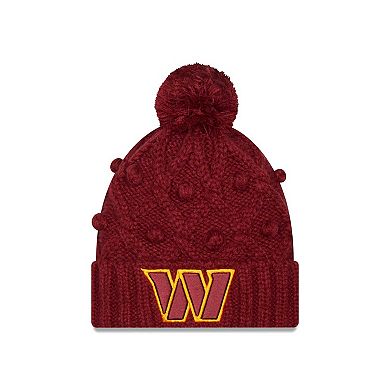 Women's New Era Burgundy Washington Commanders Toasty Cuffed Knit Hat with Pom