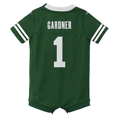 Newborn & Infant Nike Ahmad Sauce Gardner Legacy Green New York Jets Game Romper Jersey