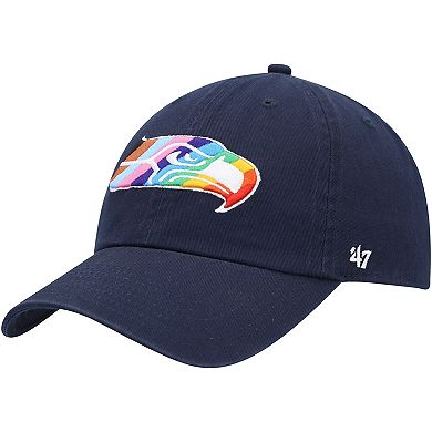 Men's '47 College Navy Seattle Seahawks Pride Clean Up Adjustable Hat