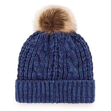 Women's '47 Navy New England Patriots Logo Meeko Cuffed Knit Hat with Pom