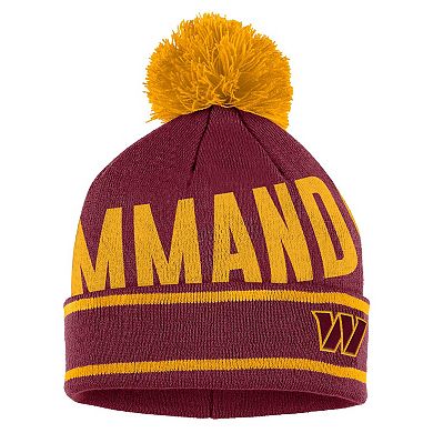 Women's WEAR by Erin Andrews  Burgundy Washington Commanders Double Jacquard Cuffed Knit Hat with Pom and Gloves Set