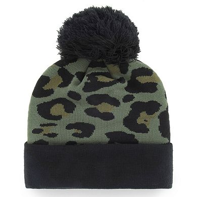 Women's '47 Green/Black Washington Commanders Bagheera Cuffed Knit Hat with Pom