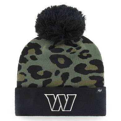 Women's '47 Green/Black Washington Commanders Bagheera Cuffed Knit Hat with Pom