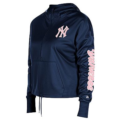 Women's New Era Navy New York Yankees Half-Zip Hoodie