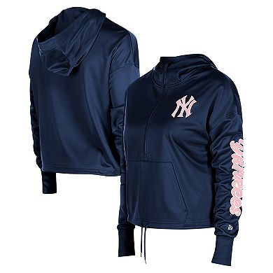 Women's New Era Navy New York Yankees Half-Zip Hoodie