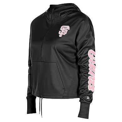 Women's New Era Black San Francisco Giants Half-Zip Hoodie