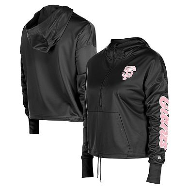 Women's New Era Black San Francisco Giants Half-Zip Hoodie