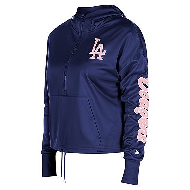 Women's New Era Royal Los Angeles Dodgers Half-Zip Hoodie