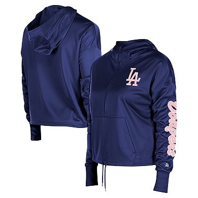 Women's New Era Royal Los Angeles Dodgers Half-Zip Hoodie