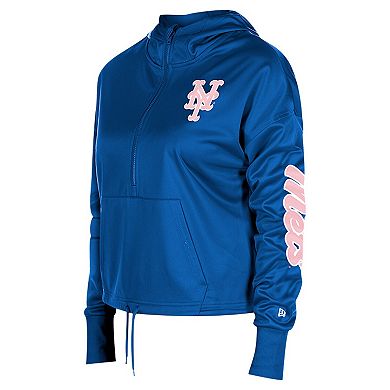 Women's New Era Royal New York Mets Half-Zip Hoodie