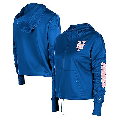 Women's New Era Royal New York Mets Half-Zip Hoodie