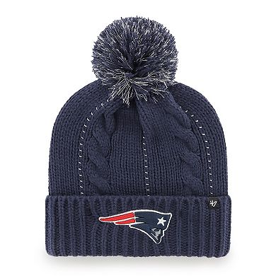 Women's '47 Navy New England Patriots Bauble Cuffed Knit Hat with Pom