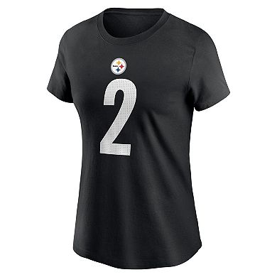 Women's Nike Justin Fields Black Pittsburgh Steelers Player Name & Number T-Shirt