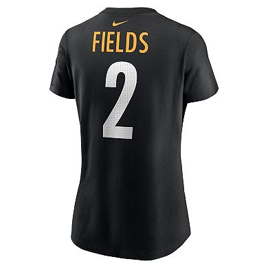 Women's Nike Justin Fields Black Pittsburgh Steelers Player Name & Number T-Shirt