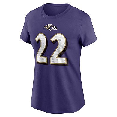 Women's Nike Derrick Henry Purple Baltimore Ravens Player Name & Number T-Shirt