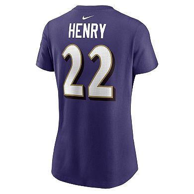 Women's Nike Derrick Henry Purple Baltimore Ravens Player Name & Number T-Shirt