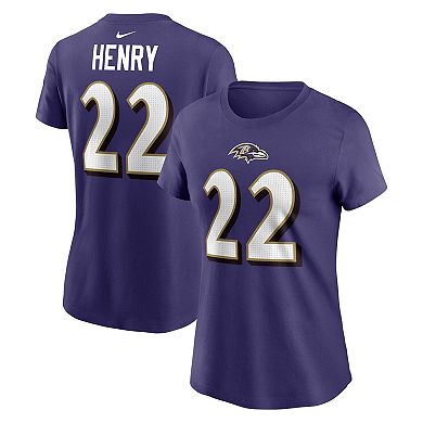 Women's Nike Derrick Henry Purple Baltimore Ravens Player Name & Number T-Shirt