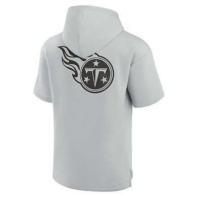 Unisex Fanatics Gray Tennessee Titans Elements Super Soft Fleece Short Sleeve Pullover Hoodie