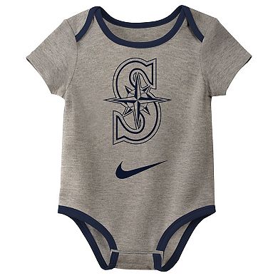 Newborn & Infant Nike Seattle Mariners Three-Pack Bodysuit Set