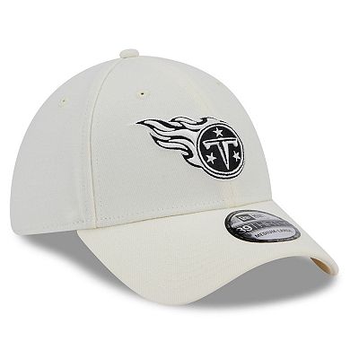Men's New Era Cream Tennessee Titans Chrome Collection 39THIRTY Flex Hat