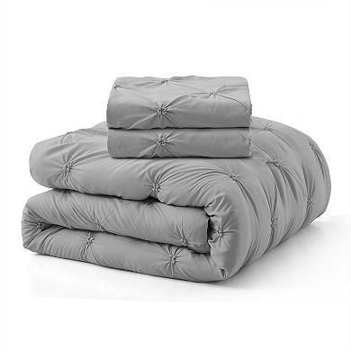 Unikome Pintuck Bed Comforter Set- All Season Down-alternative Comforter Set