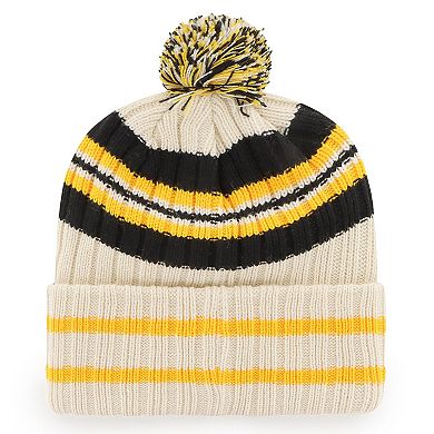 Men's '47 Natural Pittsburgh Pirates Home Patch Cuffed Knit Hat with Pom