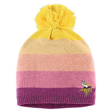 Women's WEAR by Erin Andrews Gold Minnesota Vikings Ombre Pom Knit Hat and Scarf Set