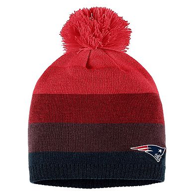 Women's WEAR by Erin Andrews Red New England Patriots Ombre Pom Knit Hat and Scarf Set