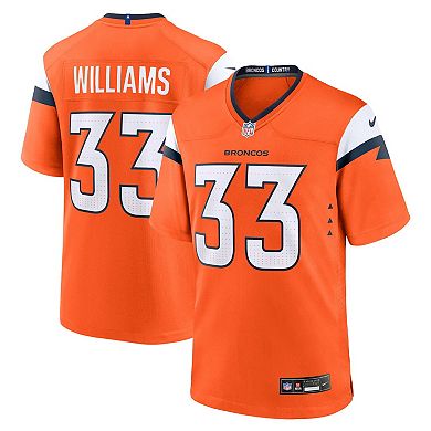 Men's Nike Javonte Williams Orange Denver Broncos Game Jersey