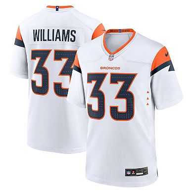 Men's Nike Javonte Williams White Denver Broncos Game Jersey