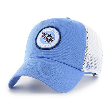 Men's '47 Light Blue/White Tennessee Titans Highline Clean Up Trucker Snapback Hat