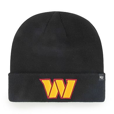 Men's '47  Black Washington Commanders Secondary Cuffed Knit Hat