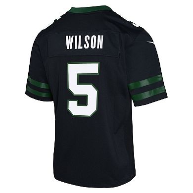 Youth Nike Garrett Wilson Legacy Black New York Jets Alternate Game Jersey