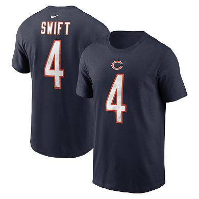 Men's Nike D'Andre Swift Navy Chicago Bears Player Name & Number T-Shirt