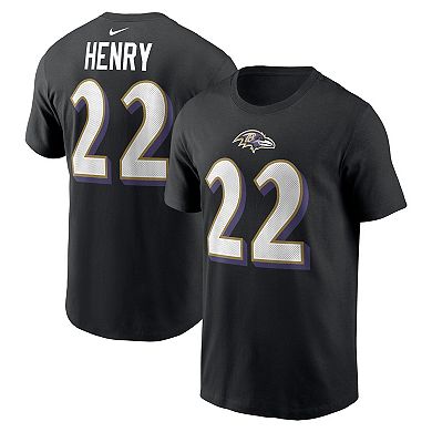 Men's Nike Derrick Henry Black Baltimore Ravens Player Name & Number T-Shirt