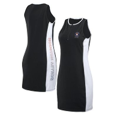 Women's WEAR by Erin Andrews Black Houston Astros Color Block Quarter-Zip Sleeveless Dress